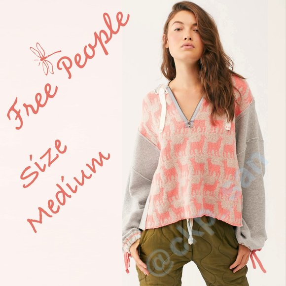 Free People Alpaca My Bags Hoodie Sz M - Picture 1 of 14
